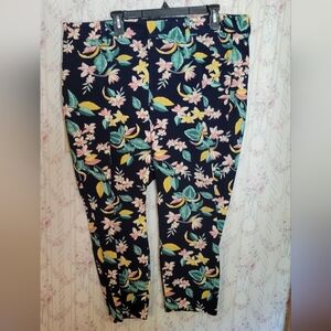 Pixie High Rise Tropical Floral Pants Secret Slim Pocketv 18 Plus Short